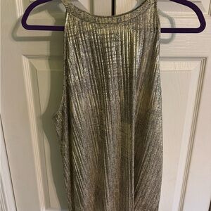 NWT Anthropologie Gold Metallic Top
